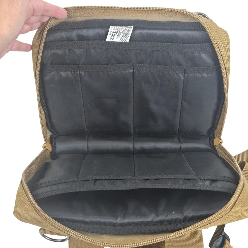 Bulldog Tactical BDT917T Deluxe 2 Pistol Range Soft Bag Tan MOLLE Utility Case